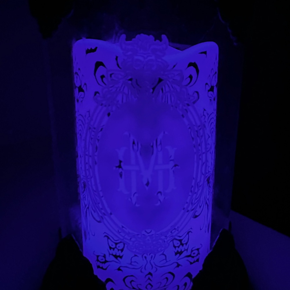 Disney Haunted Mansion Bat Hurricane Candle Holder - Color Changing - Picture 8 of 11